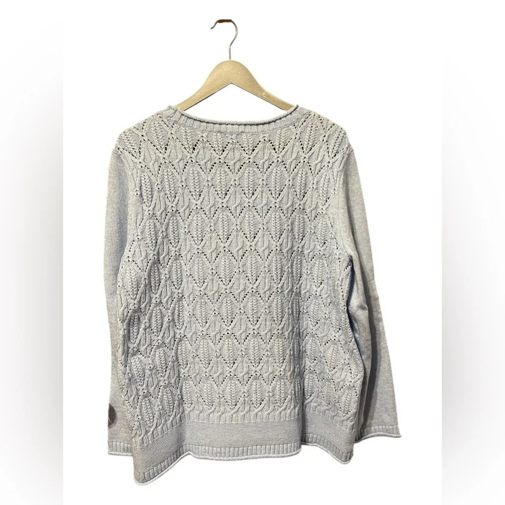Talbots Light Blue Textured Crewneck Sweater – Size XL